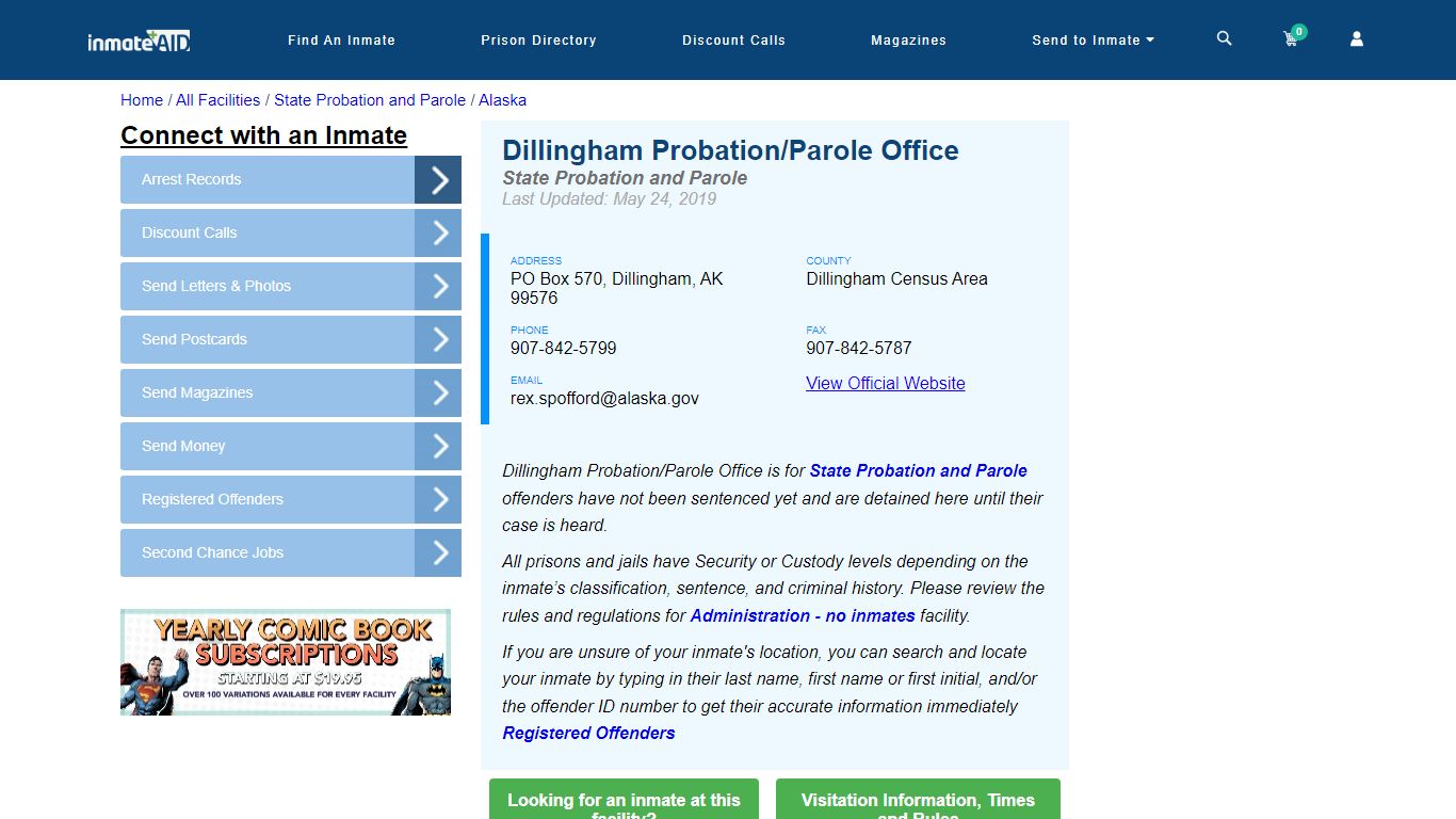 Dillingham Probation Office – AK DOC Supervision - 907-842-5799