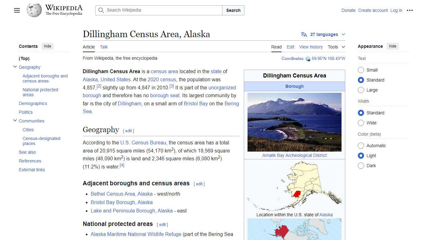 Dillingham Census Area, Alaska - Wikipedia